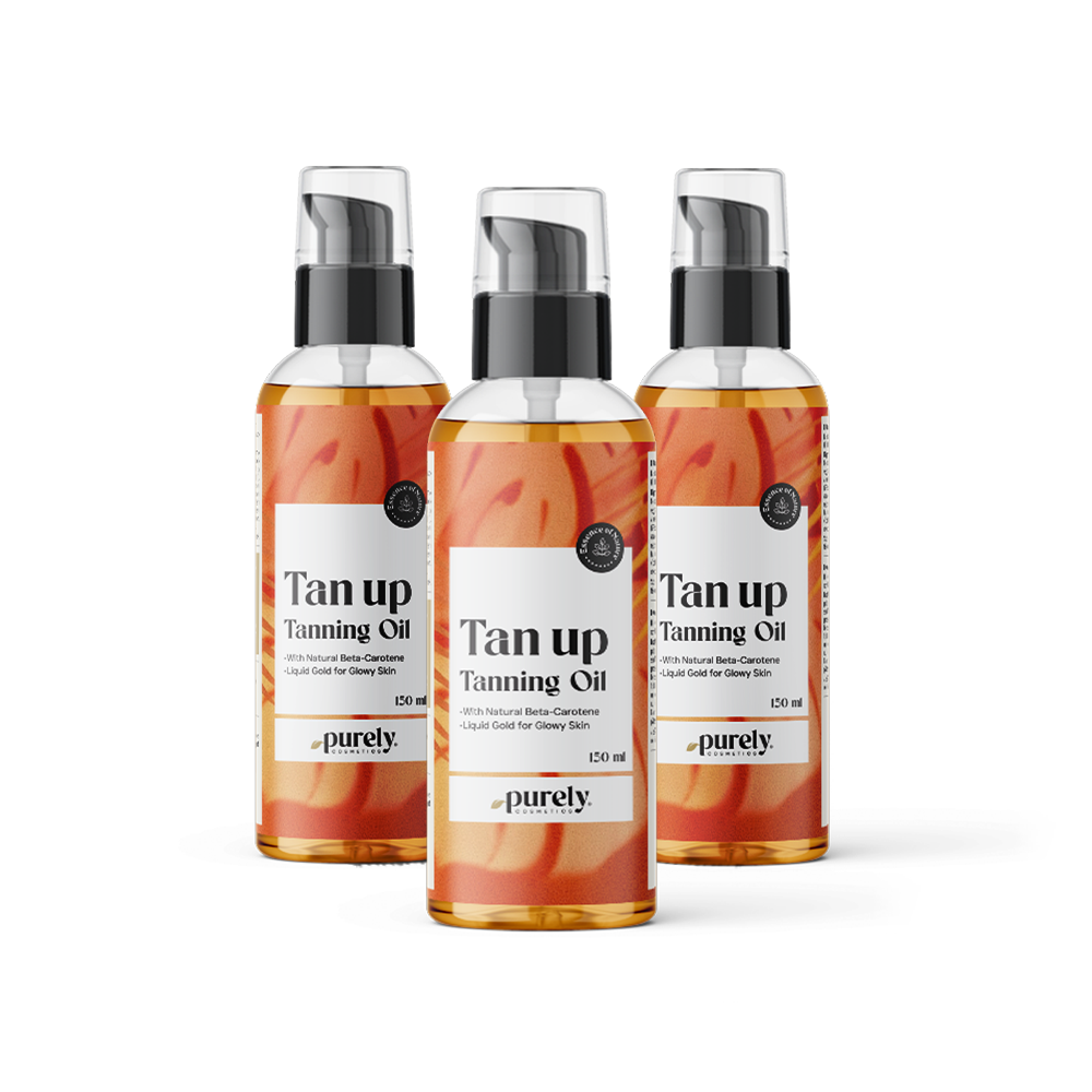 3x Tan Up bruiningsolie, totaal 450 ml