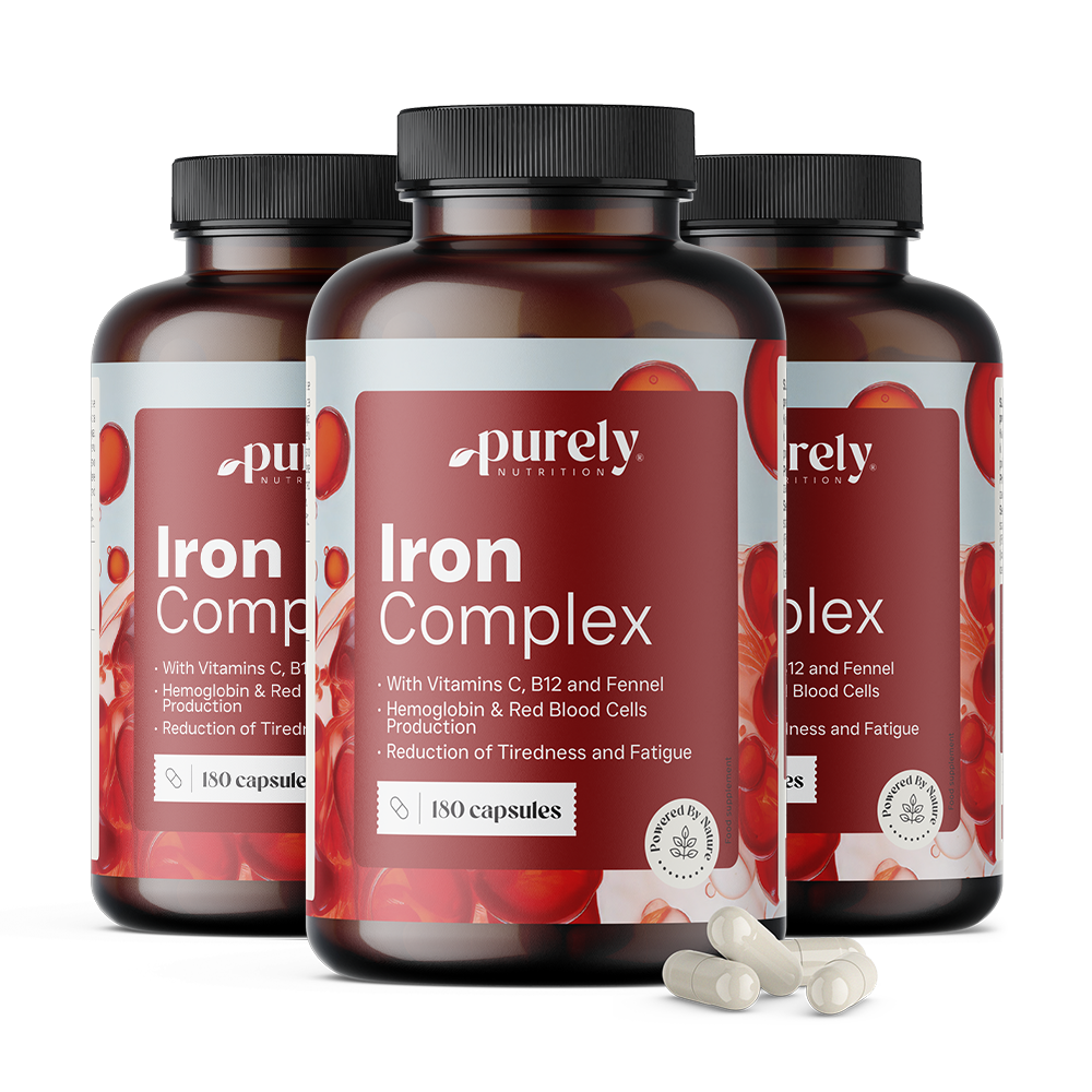 3x Iron Complex - ijzer met vitamine C en B12, totaal 540 capsules